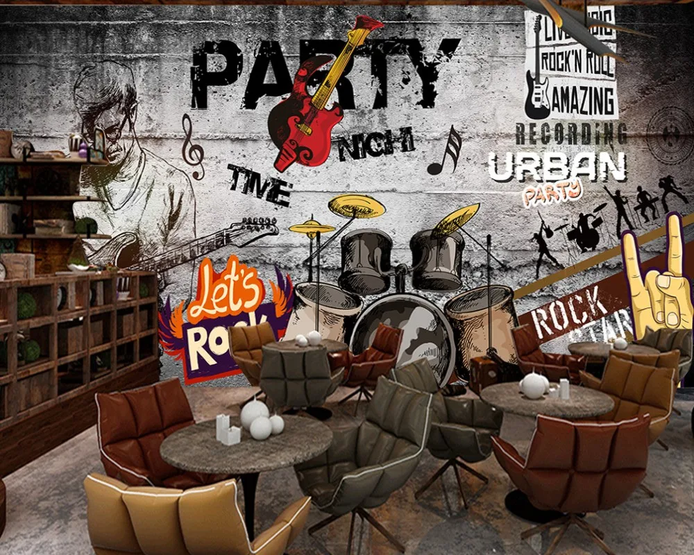Free Shipping Retro Vintage Hand-Painted Hip Hop Rock Music Bar KTV Background Wall Party Wallpaper Custom 3D Music Bar Mural
Free Shipping Retro Vintage Hand-Painted Hip Hop Rock Music Bar KTV Background Wall Party Wallpaper Custom 3D Music Bar Mural