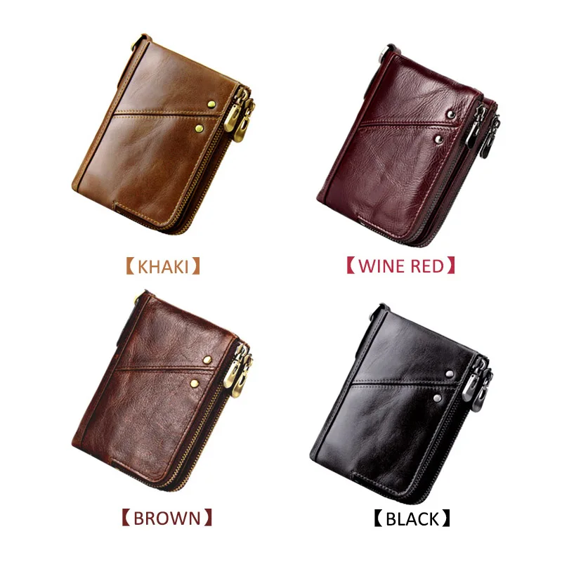 Double Zipper Genuine Leather Wallet Splicing Rivet leather purse with coin pocket male wallet 620
Double Zipper Genuine Leather Wallet Splicing Rivet leather purse with coin pocket male wallet 620