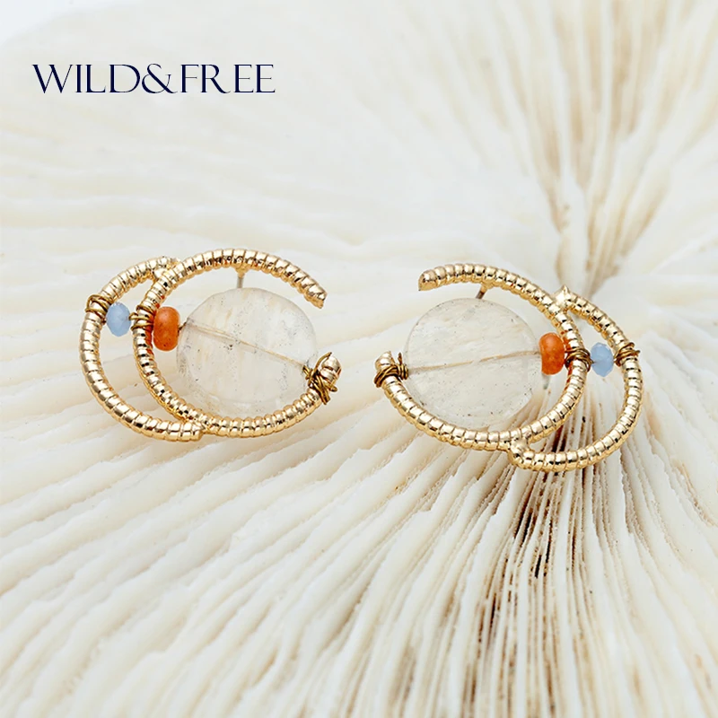 Women Trendy Round Natural Stone Stud Earrings Vintage Zinc Alloy Gold Color Stone Beads Open Stud Earrings Jewelry Gift
Women Trendy Round Natural Stone Stud Earrings Vintage Zinc Alloy Gold Color Stone Beads Open Stud Earrings Jewelry Gift