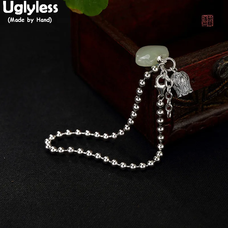 Uglyless S 925 Sterling Silver Bracelets Women Natural White Jade Heart Charms Bracelet Cute Beading Fine Jewelry Orchid Bijoux
Uglyless S 925 Sterling Silver Bracelets Women Natural White Jade Heart Charms Bracelet Cute Beading Fine Jewelry Orchid Bijoux