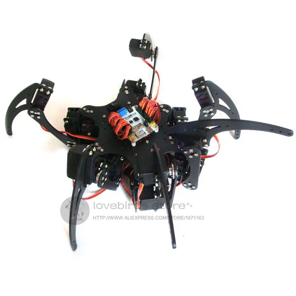18 DOF Aluminum Hexapod spider robot Machine insects frame LD-1501MG / LDX-335MG Digital servos
18 DOF Aluminum Hexapod spider robot Machine insects frame LD-1501MG / LDX-335MG Digital servos