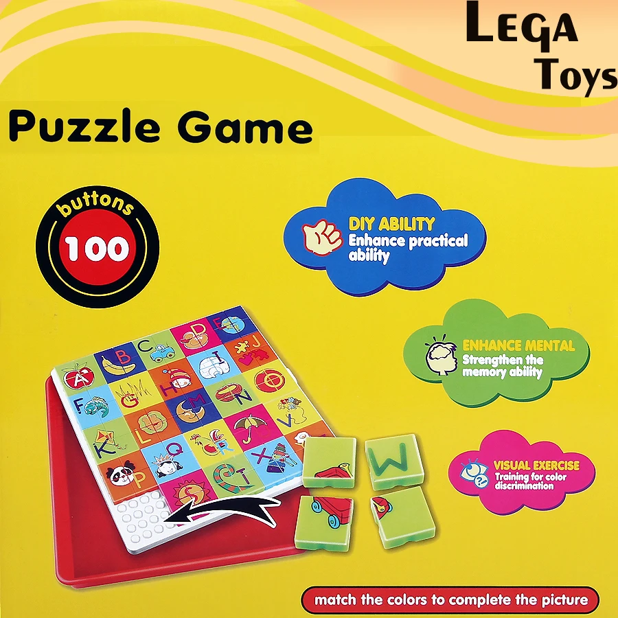100pcs buttons English Alphabet Cognition Creative Puzzles Game,Match the colors to complete the pictures Educational toys
100pcs buttons English Alphabet Cognition Creative Puzzles Game,Match the colors to complete the pictures Educational toys