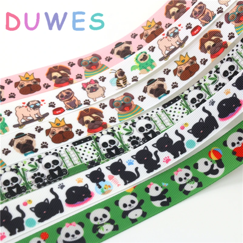 DUWES 50yards panda animals dog cat Printed Grosgrain Ribbon Accessory hairbow headwear decoration Wholesale DIY OEM D1108
DUWES 50yards panda animals dog cat Printed Grosgrain Ribbon Accessory hairbow headwear decoration Wholesale DIY OEM D1108