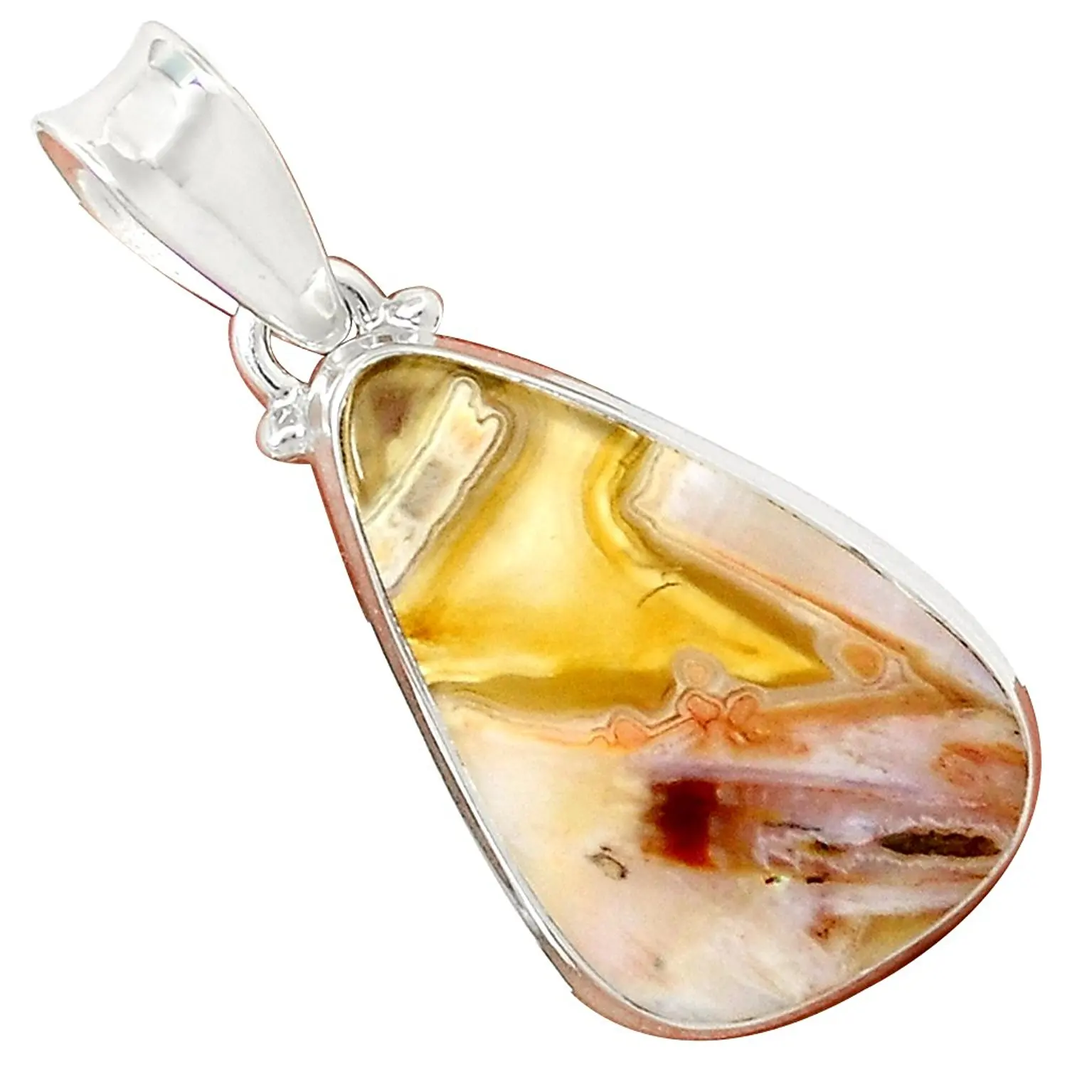 

Lovegem Genuine Tube Agate Pendant 925 Sterling Silver, 44.9 mm, AP3747