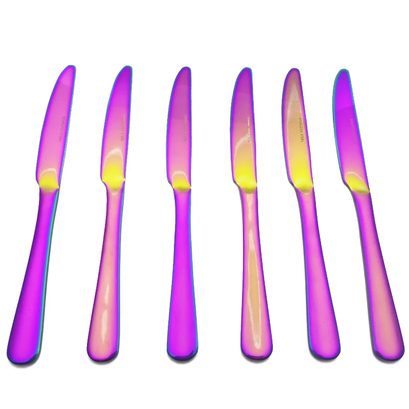 Stainless Steel Rainbow Color Dinner Knife Western Food Dinner Knife Electroplate Tableware Set Christmas Feast Cutlery 6pcs/set
Stainless Steel Rainbow Color Dinner Knife Western Food Dinner Knife Electroplate Tableware Set Christmas Feast Cutlery 6pcs/set