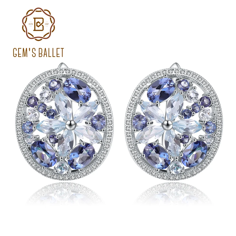 GEM'S BALLET Natural Sky Blue Topaz Mystic Quartz Gemstone Earrings Pure 925 Sterling Silver Stud Earrings For Women Anniversary
GEM'S BALLET Natural Sky Blue Topaz Mystic Quartz Gemstone Earrings Pure 925 Sterling Silver Stud Earrings For Women Anniversary