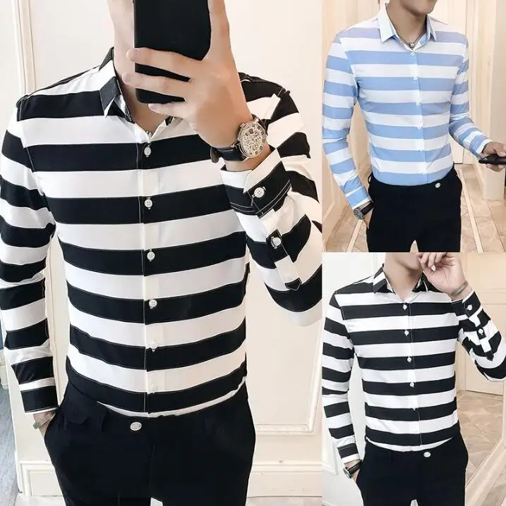 2020 New Spring Striped Shirt Men Long Sleeve Casual Slim Fit Shirts Male Brand Clothing High Quality Camisa Masculina M-3XL
2020 New Spring Striped Shirt Men Long Sleeve Casual Slim Fit Shirts Male Brand Clothing High Quality Camisa Masculina M-3XL