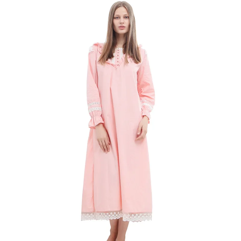 Court Retro Long-sleeved Princess Nightgown 100% Cotton Plus Size Loose Nightgown Home Dress Women Sexy Sleepwear Night Dress
Court Retro Long-sleeved Princess Nightgown 100% Cotton Plus Size Loose Nightgown Home Dress Women Sexy Sleepwear Night Dress