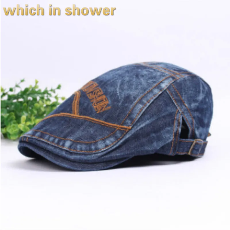 What in shower повседневный джинсовый берет для мужчин и женщин Повседневная джинсовая