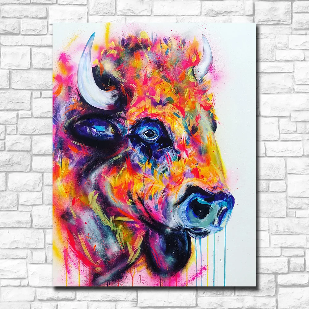 Fashion Colors Bull Pop art Canvas Painting For Living Room Home Decoration Oil Painting On Canvas Wall Painting Unframed
Fashion Colors Bull Pop art Canvas Painting For Living Room Home Decoration Oil Painting On Canvas Wall Painting Unframed