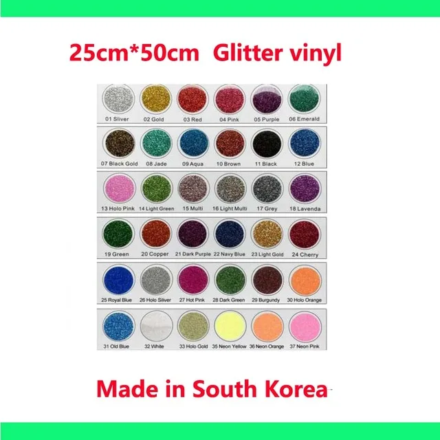 Free Shipping 1 Sheet 30cmx50cm (12"x20") Glitter Heat Transfer Vinyl for Heat Press Machine Cutting Plotter
Free Shipping 1 Sheet 30cmx50cm (12"x20") Glitter Heat Transfer Vinyl for Heat Press Machine Cutting Plotter