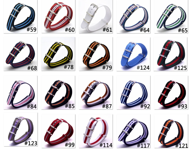 1PCS Watchband Nylon Nato Watch Strap 18 MM Band Waterproof Multicolor Colors In Stock | Наручные часы