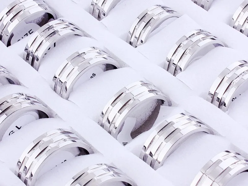 Wholesale Lots 10Pcs 8MM Two Color Stainless Steel Ring Men Women Groove Wedding Engagement Xmas Gift Fashion Jewelry 17-21MM
Wholesale Lots 10Pcs 8MM Two Color Stainless Steel Ring Men Women Groove Wedding Engagement Xmas Gift Fashion Jewelry 17-21MM