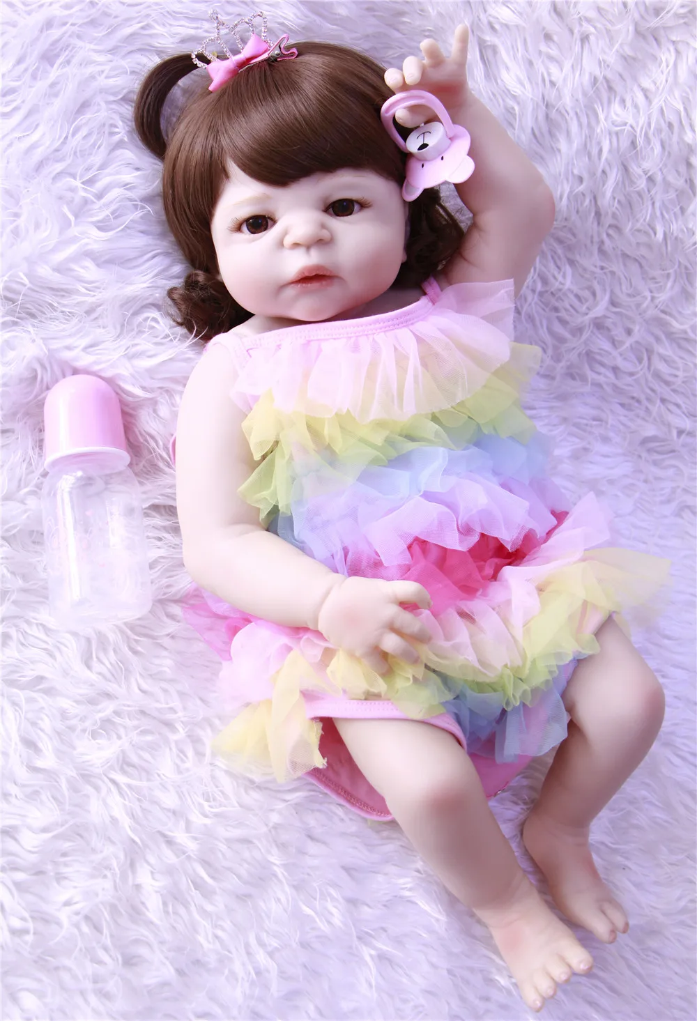 Full silicone reborn baby girl dolls 23" 57cm bebe alive reborn poupee children gift bathe doll toys bonecas
Full silicone reborn baby girl dolls 23" 57cm bebe alive reborn poupee children gift bathe doll toys bonecas
