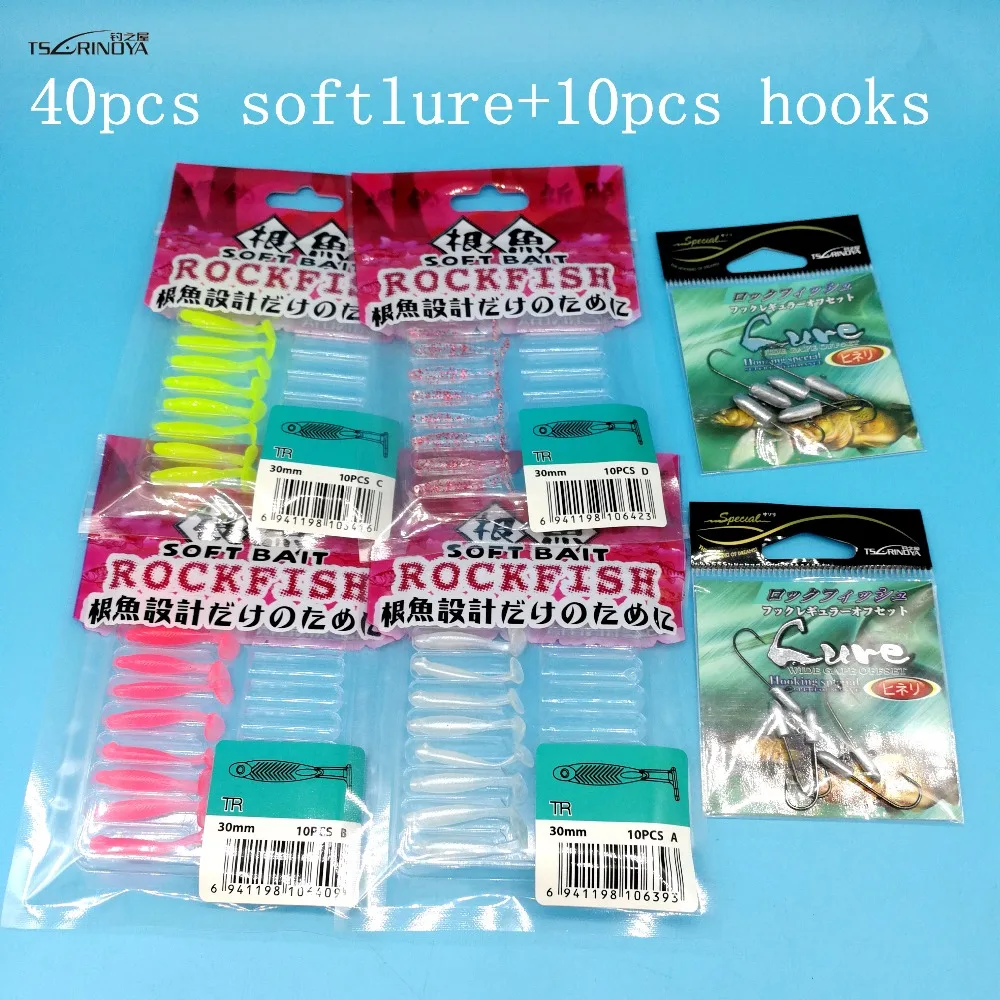 TSURINOYA 50 шт./лот новая приманка для рыбной ловли AJING 40 шт. Мягкая приманка + 10 шт. крючков 0,2 г/30 мм 4 цвета sajing T-tail Мягкая приманка для океанских с... 
TSURINOYA 50 шт./лот новая приманка для рыбной ловли AJING 40 шт. Мягкая приманка + 10 шт. крючков 0,2 г/30 мм 4 цвета sajing T-tail Мягкая приманка для океанских с...