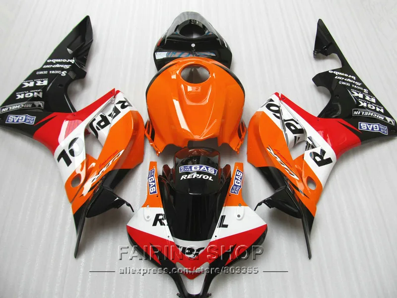 Оранжевая наклейка repsol для комплекта обтекателей HONDA CBR600 RR 2007 2008 cbr600 rr 07 08 ( 100% fit)