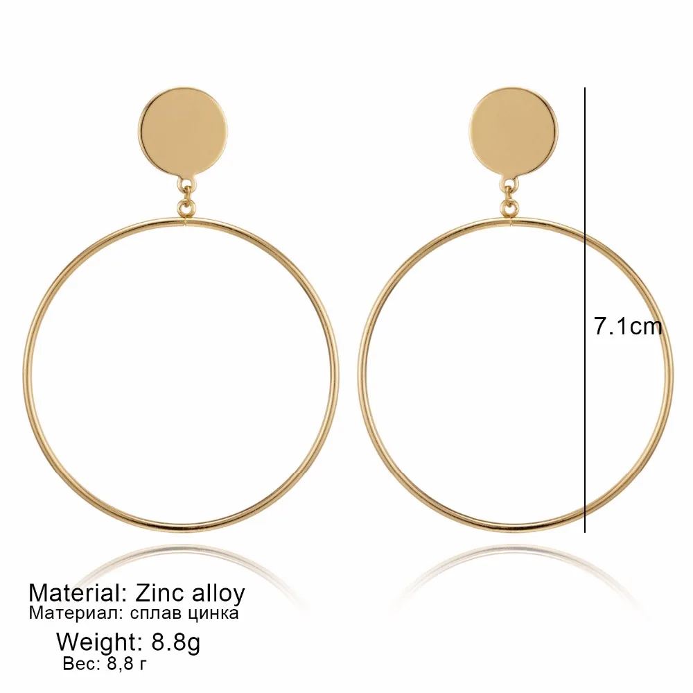 FAMSHIN Simple Trendy Gold Sliver Color Geometric Big Round Circle Earrings For Women Fashion Large Hollow Drop Earrings Jewelry
FAMSHIN Simple Trendy Gold Sliver Color Geometric Big Round Circle Earrings For Women Fashion Large Hollow Drop Earrings Jewelry