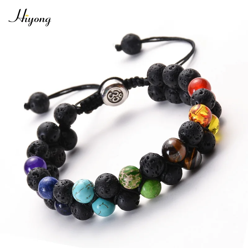 Lava Rock 7 Chakra Beads Bracelet 8mm Double Layer Row Adjustable Unisex Yoga Natural Stone Energy Healing Stone Bracelets Gift
Lava Rock 7 Chakra Beads Bracelet 8mm Double Layer Row Adjustable Unisex Yoga Natural Stone Energy Healing Stone Bracelets Gift
