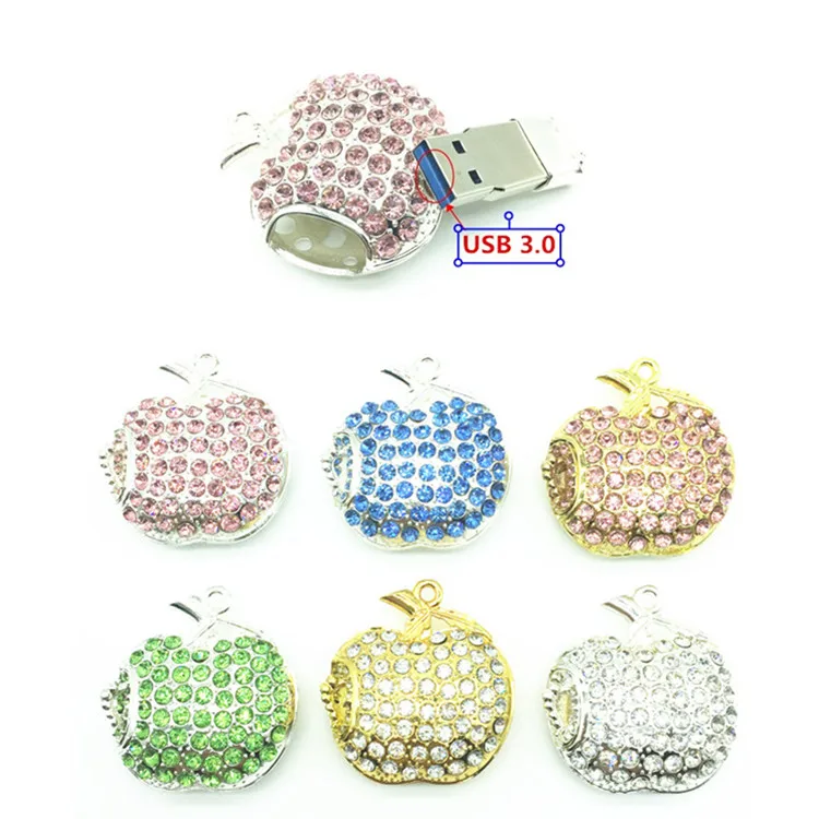 High Speed Fashion USB 3.0 Flash Drive U Disk Gift apple Diamond Crystal Pen Drive 4GB 8GB 16GB 32GB 64GB USB Memory Stick
High Speed Fashion USB 3.0 Flash Drive U Disk Gift apple Diamond Crystal Pen Drive 4GB 8GB 16GB 32GB 64GB USB Memory Stick