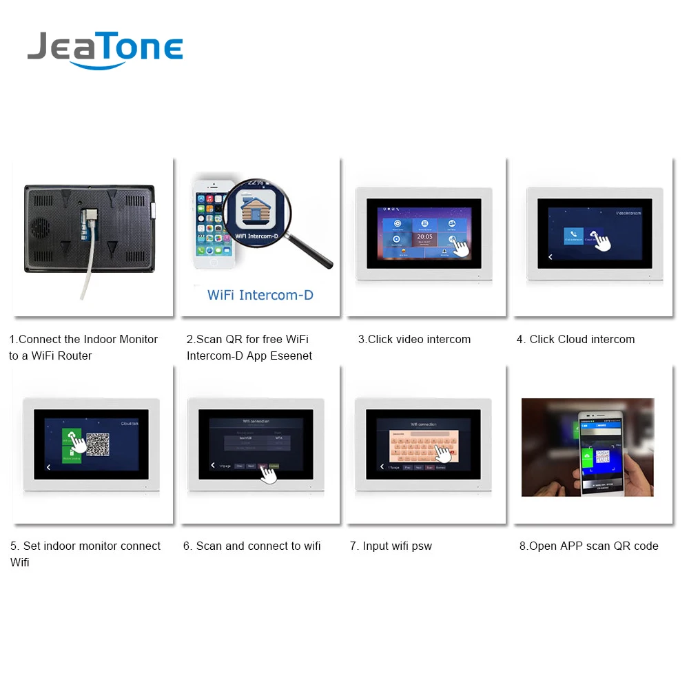 7'' WIFI IP Door Phone Video Intercom Wireless Door Bell Door Speaker Access Control System Touch Screen Motion Detect +10M Wire
7'' WIFI IP Door Phone Video Intercom Wireless Door Bell Door Speaker Access Control System Touch Screen Motion Detect +10M Wire
