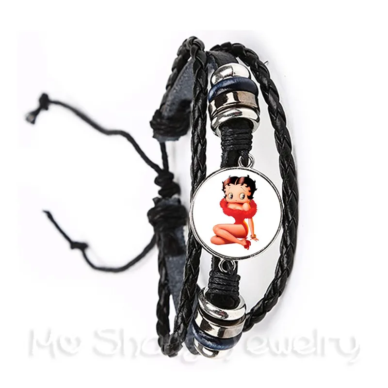 1pcs 20mm Round Glass Cabochon Handmade Betty Boop Bracelet For Fridends Black/Brown 2 Color Leather Cords Adjustable Bangle
1pcs 20mm Round Glass Cabochon Handmade Betty Boop Bracelet For Fridends Black/Brown 2 Color Leather Cords Adjustable Bangle