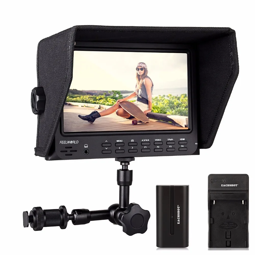 Feelworld FW 709 7 дюймовый IPS HD экран монитор камеры 1024x600 поддержка GH4 A7RII 7D D800 C100 C300 FS7