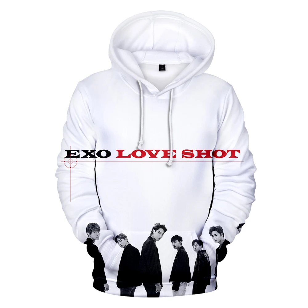 Толстовки EXO Love Shot с 3D принтом для мужчин и женщин модные толстовки длинным