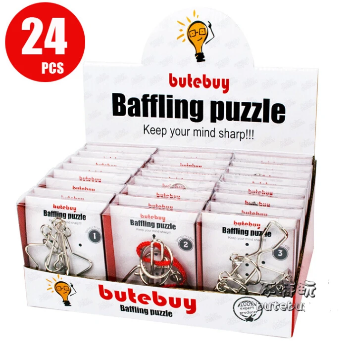 NEW Arrival 24PCS/Set IQ Metal Wire Puzzle Magic Mind Brain teaser Puzzles Game for Adults Children Kids
NEW Arrival 24PCS/Set IQ Metal Wire Puzzle Magic Mind Brain teaser Puzzles Game for Adults Children Kids
