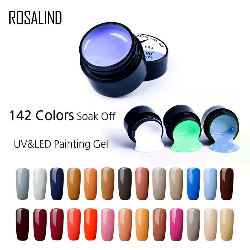 ROSAKIND 5 мл Живопись ногтей Гель-лак Soak Off УФ светодио дный Лаки полу постоянный Nail Art