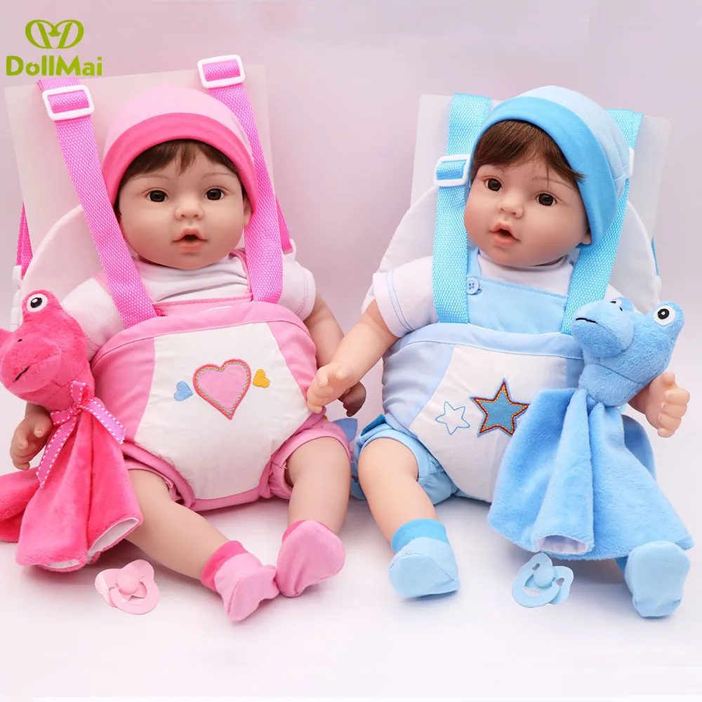 Bebes reborn 17"41cm silicone reborn baby dolls with dinosaur baby carrier real newborn baby boy girl dolls toys gift
Bebes reborn 17"41cm silicone reborn baby dolls with dinosaur baby carrier real newborn baby boy girl dolls toys gift