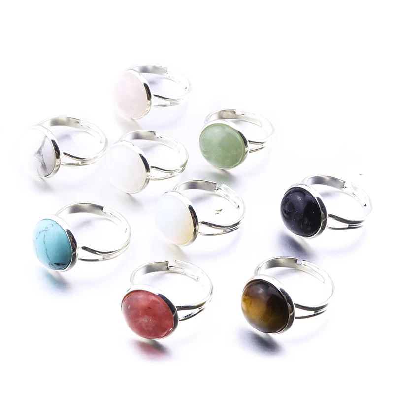 10mm 12mm Round Natural Stone Ring's Tiger Eye Opal Pink Crystal Adjustable Ring For Women Jewelry
10mm 12mm Round Natural Stone Ring's Tiger Eye Opal Pink Crystal Adjustable Ring For Women Jewelry