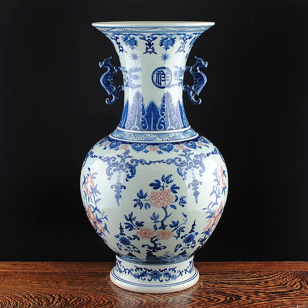 Jingdezhen ceramics porcelain antique vases crafts classical modern ears auspicious ornaments shelf
Jingdezhen ceramics porcelain antique vases crafts classical modern ears auspicious ornaments shelf