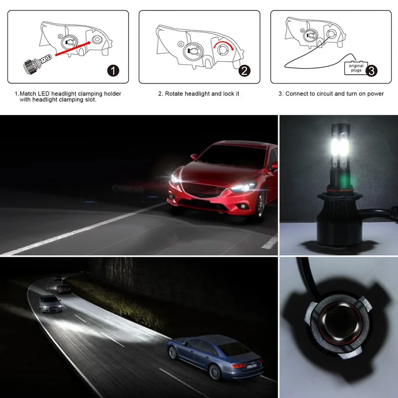 Safego H7 LED Car Headlight Bulbs kit 12V 60W 6400LM COB Car LED Headlights Lights Lamp 6500K
Safego H7 LED Car Headlight Bulbs kit 12V 60W 6400LM COB Car LED Headlights Lights Lamp 6500K