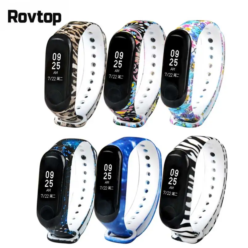 Rovtop цветной браслет на запястье для Xiaomi Mi Band 3/4 спортивные часы ремешке ремешок 3