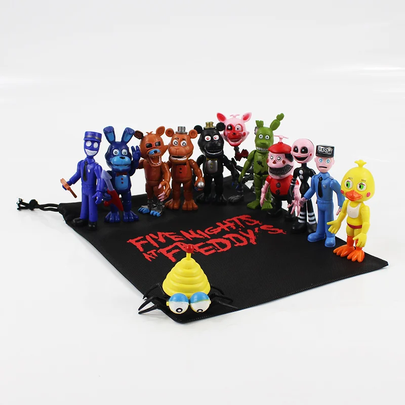 Экшн-фигурки из ПВХ, 13 шт./лот, 9 см, коллекция моделей, медведь Foxy, игрушки с черной сумкой 29 см
Экшн-фигурки из ПВХ, 13 шт./лот, 9 см, коллекция моделей, медведь Foxy, игрушки с черной сумкой 29 см