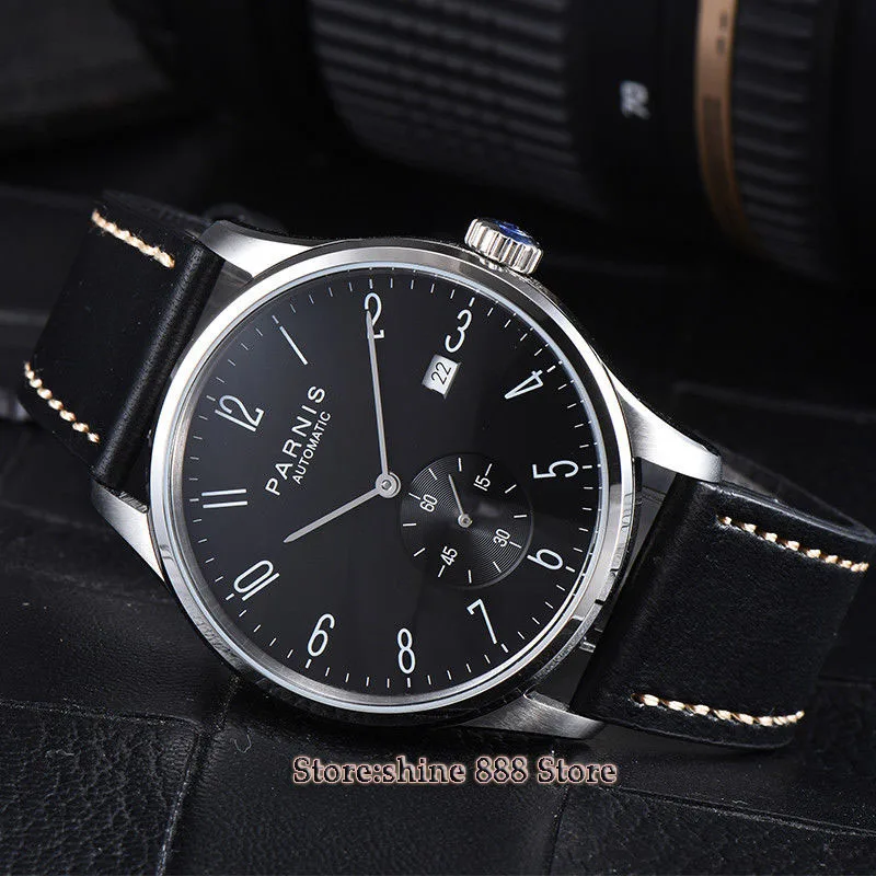 Автоматические стильные мужские часы PARNIS OROLOGIO, 42 мм, черные, окно с датой набора
Автоматические стильные мужские часы PARNIS OROLOGIO, 42 мм, черные, окно с датой набора