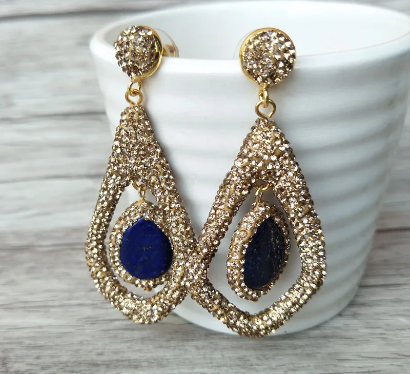 5Pairs natural stone/abalone shell/lapis lazuli dangle Earrings,handmade Pave Crystal Rhinestone Charm Jewelry earrings ER263
5Pairs natural stone/abalone shell/lapis lazuli dangle Earrings,handmade Pave Crystal Rhinestone Charm Jewelry earrings ER263