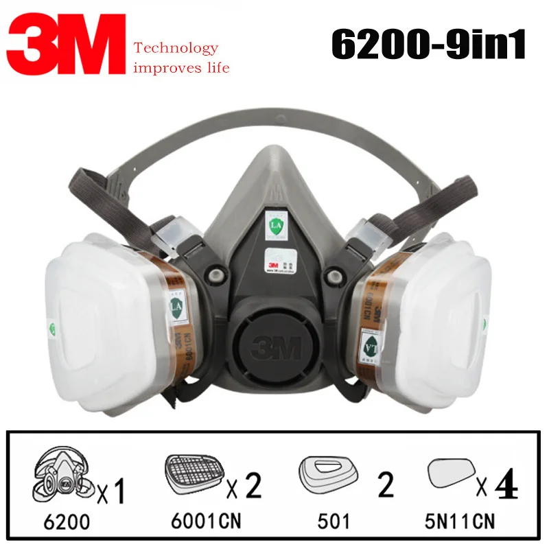 3M 6200 9 in 1 Suit Half Facepiece Respirator Organic Vapor Respiratory Protection Chemical Respirator Mask
3M 6200 9 in 1 Suit Half Facepiece Respirator Organic Vapor Respiratory Protection Chemical Respirator Mask