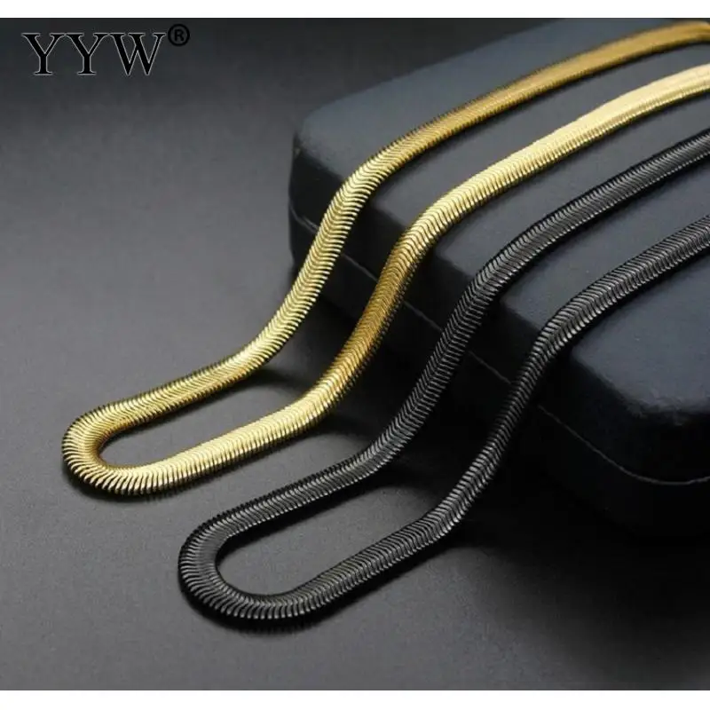 YYW Fashion New Titanium Steel Flat Snake Necklace Stainless Steel Necklace Gold And Black Color Trend Men Necklace Hot Sale
YYW Fashion New Titanium Steel Flat Snake Necklace Stainless Steel Necklace Gold And Black Color Trend Men Necklace Hot Sale