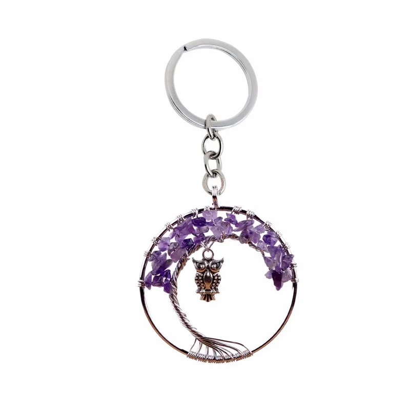 Vintage Pendant Chakra Tree Of Life Tassel Keychain Crystal Natural Stone Ladies Jewelry 2018 | Украшения и аксессуары