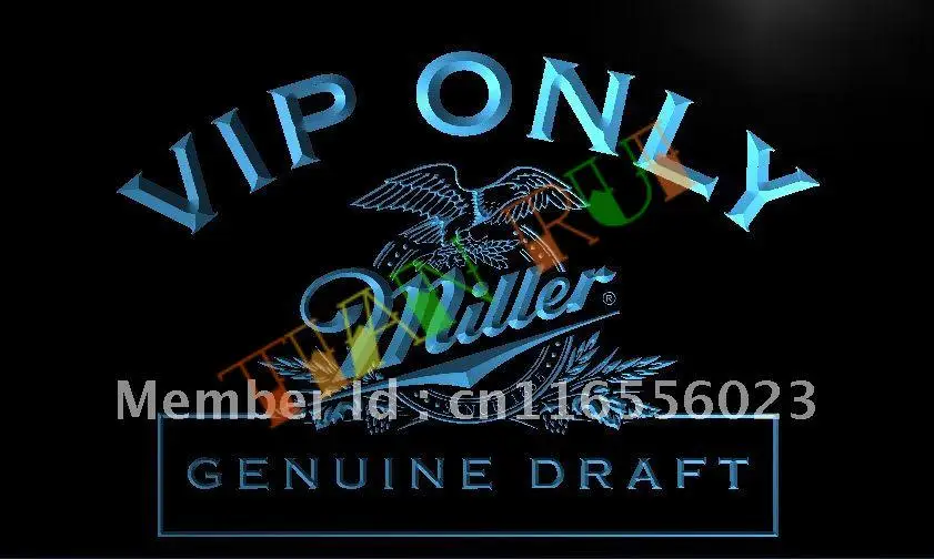 LA423- VIP Only Miller Beer LED Neon Light Sign