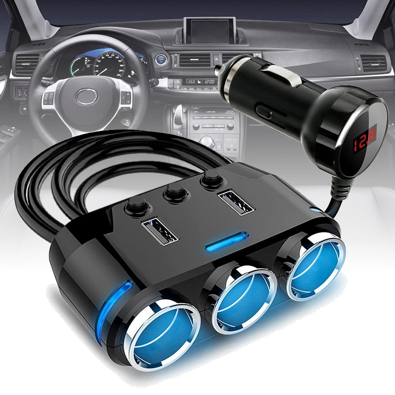 JXLCLYL Dual USB 3 Way Car Cigarette Lighter Socket Splitter Charger Power Adapter
JXLCLYL Dual USB 3 Way Car Cigarette Lighter Socket Splitter Charger Power Adapter