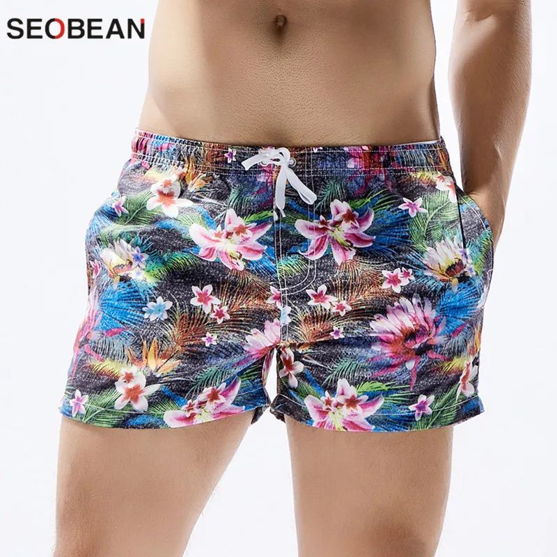 Мужские пляжные шорты SEOBEAN разноцветные для отдыха лета |