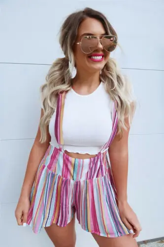 2019 Women Shorts Overalls Suspender Trousers Striped Casual Colorful Striped Shorts Rompers Summer
2019 Women Shorts Overalls Suspender Trousers Striped Casual Colorful Striped Shorts Rompers Summer