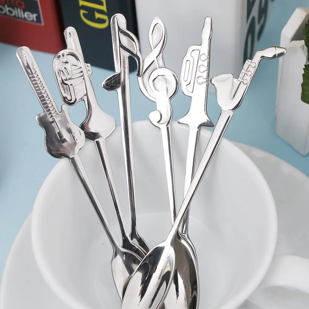 1pc Stainless Steel Coffee & Tea Spoon Music Symbol Long Handle Creative Spoon Drinking Tools Kitchen Gadget Flatware Tableware
1pc Stainless Steel Coffee & Tea Spoon Music Symbol Long Handle Creative Spoon Drinking Tools Kitchen Gadget Flatware Tableware