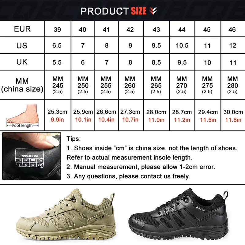 CQB Outdoor Hiking Shoes Sport Sneakers Men Tactical Shock Absorption Non-slip Trekking Hunting Climbing Outdoor Shoes
CQB Outdoor Hiking Shoes Sport Sneakers Men Tactical Shock Absorption Non-slip Trekking Hunting Climbing Outdoor Shoes