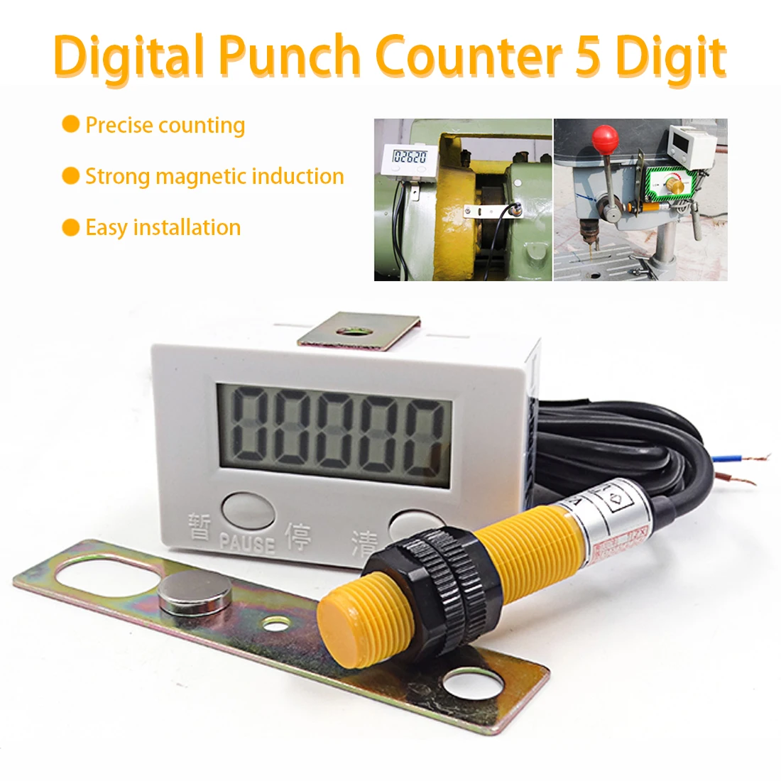 1Pc Digital Punch Counter Electronic Counter 5 Digit Electronic Meter proximity Industrial Magnetic Sensor Switch
1Pc Digital Punch Counter Electronic Counter 5 Digit Electronic Meter proximity Industrial Magnetic Sensor Switch