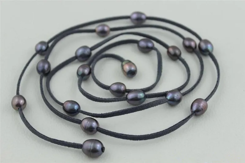 handmade Leather long necklace Black Freshwater pearl 48inch 10x12mm Fashion Jewelry
handmade Leather long necklace Black Freshwater pearl 48inch 10x12mm Fashion Jewelry