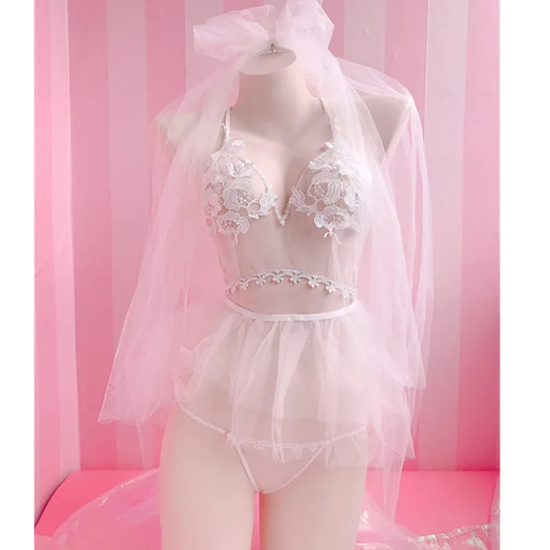 Wedding Dress Bridal Transparent Romantic Nightgown Exotic Apparel Sexy Costume Selebritee Sexy Lingerie Hot BabyDoll AD0507
Wedding Dress Bridal Transparent Romantic Nightgown Exotic Apparel Sexy Costume Selebritee Sexy Lingerie Hot BabyDoll AD0507