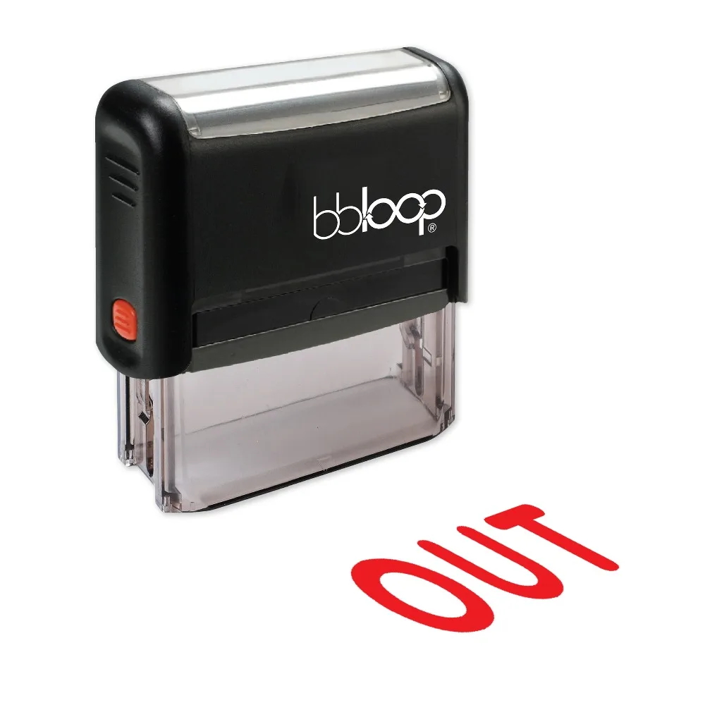 BBloop "OUT" смелая закругленная самозаливающаяся печать, прямоугольная, лазерная гравировка, красная
BBloop "OUT" смелая закругленная самозаливающаяся печать, прямоугольная, лазерная гравировка, красная